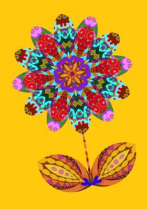 Flower Cutout on Yellow, 2020 by Jane Tattersfield