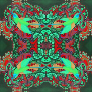 Flying Bird Pattern Green
