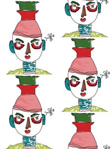 Faces in Repeat by Jane Willingale