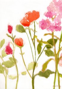 Floral with Orange and Pink Roses by Janel Bragg