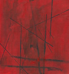 Abstract Red Lines by Janine Brewster