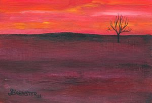 Solitary Sunset Tree by Janine Brewster