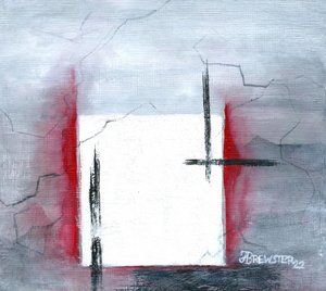 Stark Red Square by Janine Brewster