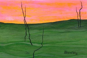 Vibrant Sky Green Hills by Janine Brewster
