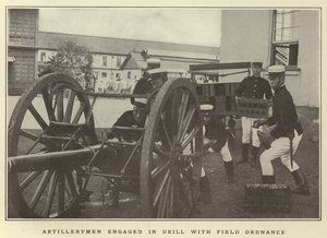 Artillerymen Engaged in Drill with Field Ordnance