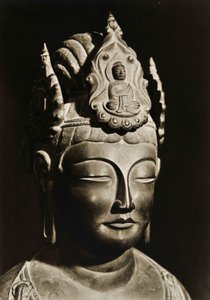 Yumechigai Kannon from the Early Nara Period, Horyuji, Nara, Japan, 1950 by Japanese Photographer