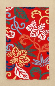 Design for fabric for making kimonos using the Nishike method of wood block printing
