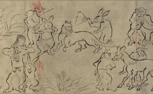 Frolicking Animals (Choju Giga) Muromachi Period by Japanese School