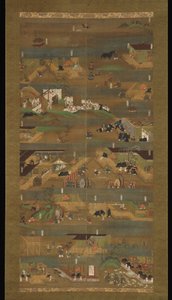 Illustrated Biography of Prince Shōtoku, hanging scroll, Kamakura period by Japanese School