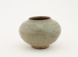 Jar with stamped and slip-inlay decoration, 1610-1630 by Japanese School