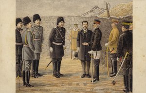 Meeting of General Nogi and General Stessel at Shuishihying by Japanese School