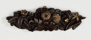 Menuki, or Grip Ornament, in the Form of a Floral Arrangement by Japanese School