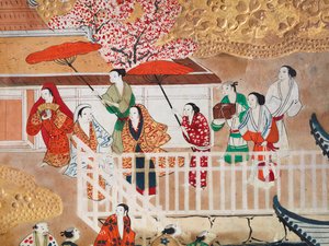 Osakazu Byobu - Japanese Eight-Panel Folding Screen by Japanese School