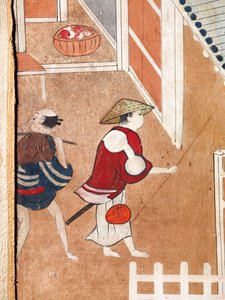 Osakazu Byobu - Japanese eight-panel folding screen by Japanese School
