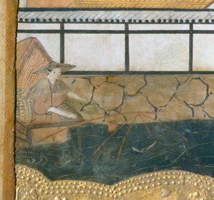 Osakazu Byobu - Japanese eight-panel folding screen by Japanese School