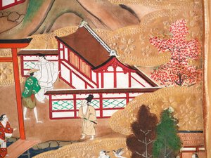 Osakazu Byobu - Japanese eight-panel folding screen by Japanese School