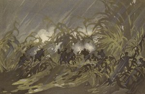 Our Infantry Soldiers Skirmishing in a Field of Millet Near Liao-yang by Japanese School