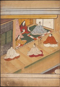 Seated Japanese nobles, illustration from the 