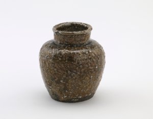 Small tea jar for commercial use, Meiji era