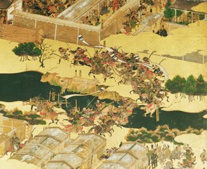The Battle of Hogen from a Screen, Momoyama Period (detail)