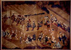 Theatre Kabuki: Actors on Stage; 18th Century Japanese Print Paris, Guimet Museum, National Museum of Asian Arts by Japanese School