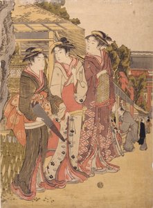 Three Beauties in the Marketplace by Japanese School