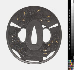 Tsuba: Chrysanthemum, Cherry, Iris