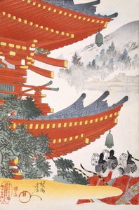 Warriors Depart, from a 19th Century Album of Woodcuts by Japanese School