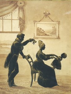 Silhouette of a Young Family