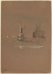 Hudson River Brick Piers by Jasper Francis Cropsey