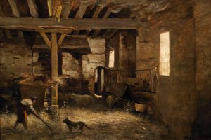 An Interior of a Barn by Jean-Baptiste-Camille Corot