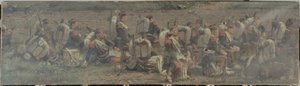 Military scene: the drums of the 1st Regiment of the Grenadiers de la Garde (fragment of the Rezonville panorama) by Jean Baptiste Edouard Detaille