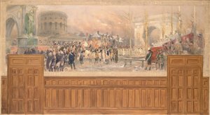 Reception by the municipality of Paris, at the barrière de la Villette, of troops returning from Poland, after the 1806-1807 campaign, between 1901 and 1902 by Jean Baptiste Edouard Detaille