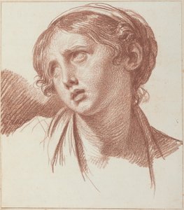 A Young Girl Looking Upward by Jean-Baptiste Greuze
