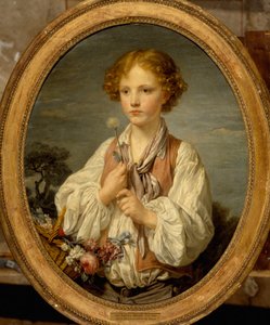 Young Shepherd Trying His Luck to Know if He is Loved by His Shepherdess by Jean-Baptiste Greuze