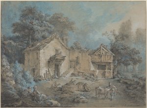 Farm Scene by Jean-Baptiste Huet