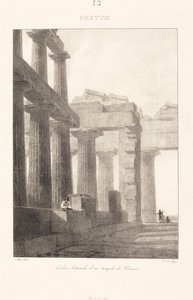 Lateral Gallery of a Temple in Paestum by Jean-Baptiste Isabey