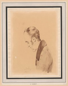 Half-Figure Portrait of a Man in Profile to the Right - Self-Portrait of the Artist in Old Age by Jean-Baptiste Isabey
