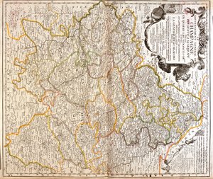 Champagne-Ardenne, Picardy, Lorraine, Franche-Comté, Burgundy, Île-de-France, France by Jean Baptiste Nolin