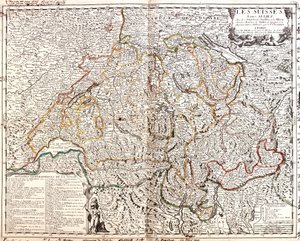 France (Region: Lorraine, Alsace, Franche-Comté, Rhône-Alpes), Switzerland, Germany (State: Baden-Württemberg, Bavaria), Liechtenstein, Austria (State: Voralberg), Italy (Region: Lombardy, Piedmont, Aosta Valley) by Jean Baptiste Nolin