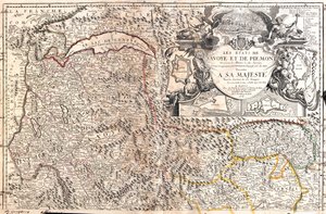 Switzerland (Canton: Vaud, Valais), Italy (Region: Aosta Valley, Piedmont), France (Region: Franche-Comté, Rhône-Alpes) by Jean Baptiste Nolin