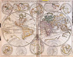 Terrestrial Globe by Jean Baptiste Nolin