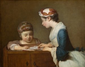 The Little Schoolmistress by Jean Baptiste Simeon Chardin