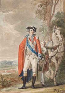 The Count of Artois in Uniform, a valet holding his horse