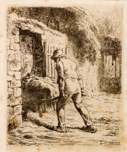 Man with Wheelbarrow by Jean Francois Millet