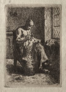 Woman Sewing by Jean-Francois Millet