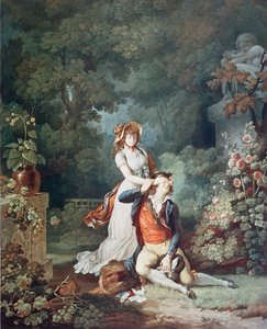 The Lover Surprised, Engraved by Charles Melchior Descourtis by Jean Frederic (after) Schall