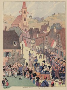 Reception of King Charles X of France in a village of the Bas Rhin, Alsace by Jean Jacques Waltz