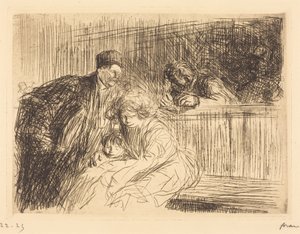 The Lawyer Talking to the Prisoner (second plate) by Jean-Louis Forain