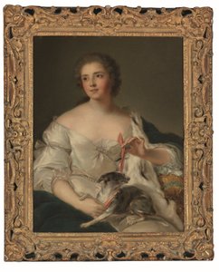 Portrait of Henriette Nicole, Duchesse de Luynes, with Her Dog by Jean Marc Nattier